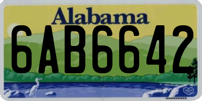 AL license plate 6AB6642
