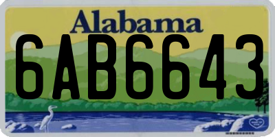 AL license plate 6AB6643