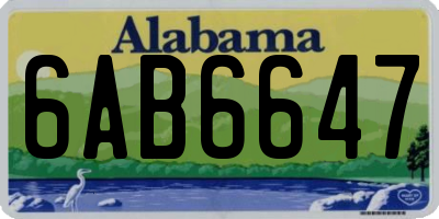 AL license plate 6AB6647