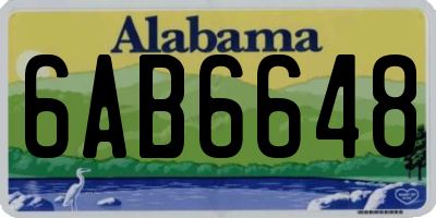 AL license plate 6AB6648