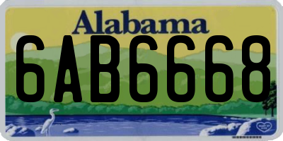AL license plate 6AB6668