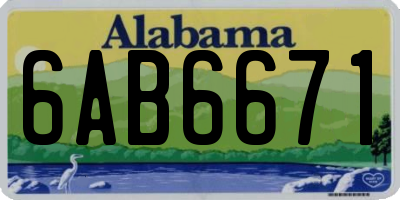 AL license plate 6AB6671