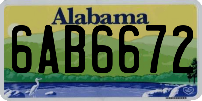 AL license plate 6AB6672