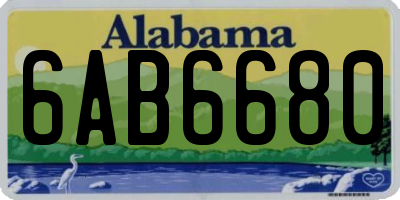 AL license plate 6AB6680
