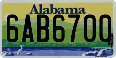 AL license plate 6AB6700