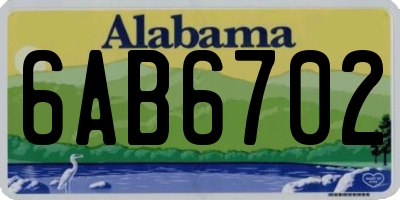 AL license plate 6AB6702