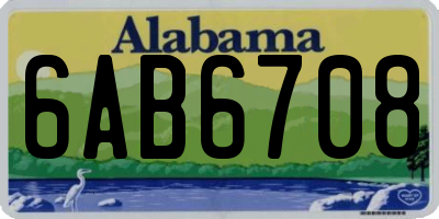 AL license plate 6AB6708