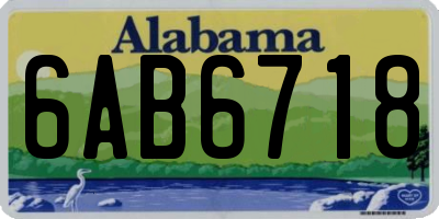 AL license plate 6AB6718