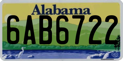 AL license plate 6AB6722