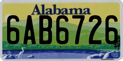 AL license plate 6AB6726