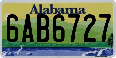 AL license plate 6AB6727