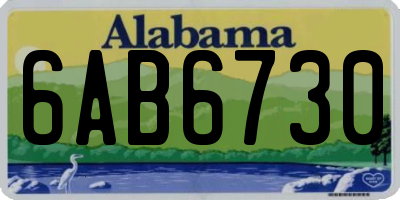 AL license plate 6AB6730