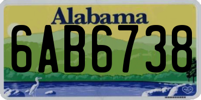 AL license plate 6AB6738