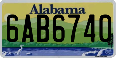 AL license plate 6AB6740