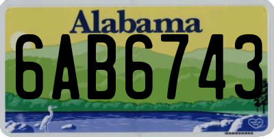 AL license plate 6AB6743