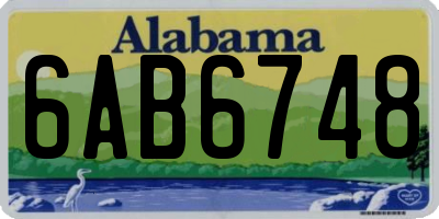AL license plate 6AB6748