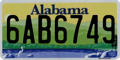 AL license plate 6AB6749