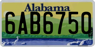 AL license plate 6AB6750