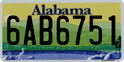AL license plate 6AB6751