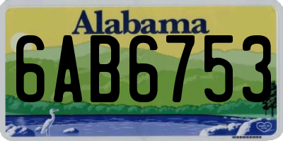AL license plate 6AB6753
