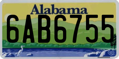 AL license plate 6AB6755