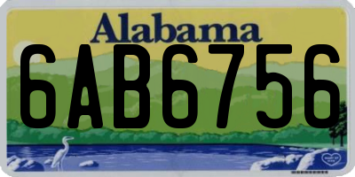AL license plate 6AB6756