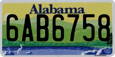 AL license plate 6AB6758