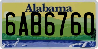 AL license plate 6AB6760