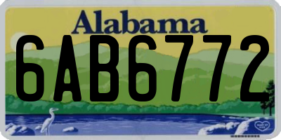 AL license plate 6AB6772