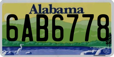 AL license plate 6AB6778
