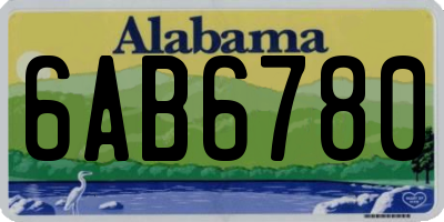 AL license plate 6AB6780