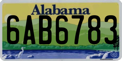 AL license plate 6AB6783