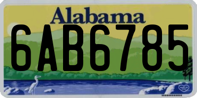 AL license plate 6AB6785