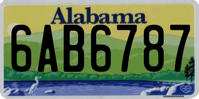 AL license plate 6AB6787