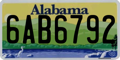 AL license plate 6AB6792