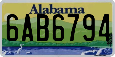 AL license plate 6AB6794
