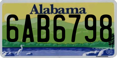 AL license plate 6AB6798