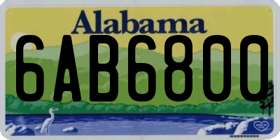 AL license plate 6AB6800