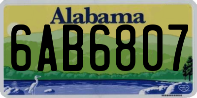 AL license plate 6AB6807