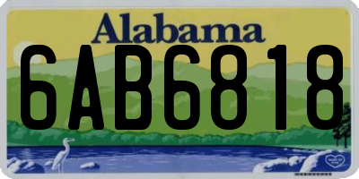 AL license plate 6AB6818