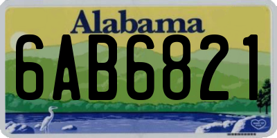 AL license plate 6AB6821