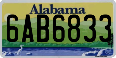 AL license plate 6AB6833