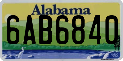 AL license plate 6AB6840