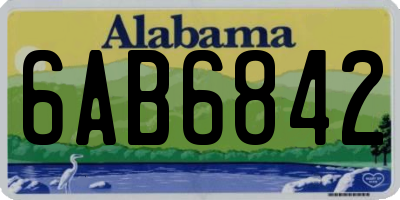 AL license plate 6AB6842