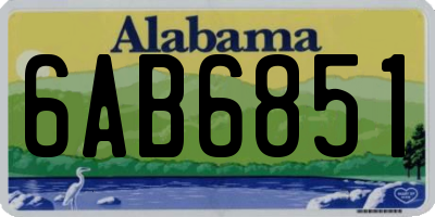 AL license plate 6AB6851