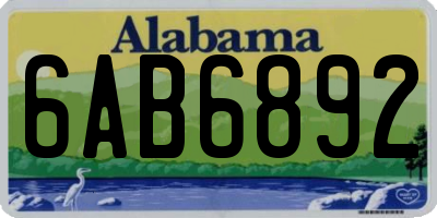 AL license plate 6AB6892