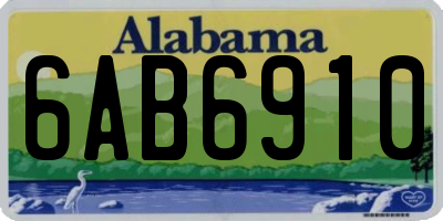 AL license plate 6AB6910