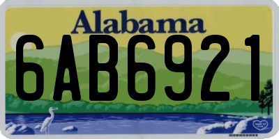 AL license plate 6AB6921