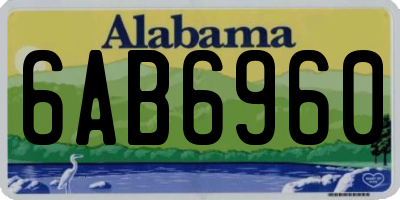 AL license plate 6AB6960