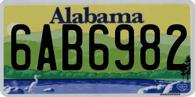 AL license plate 6AB6982